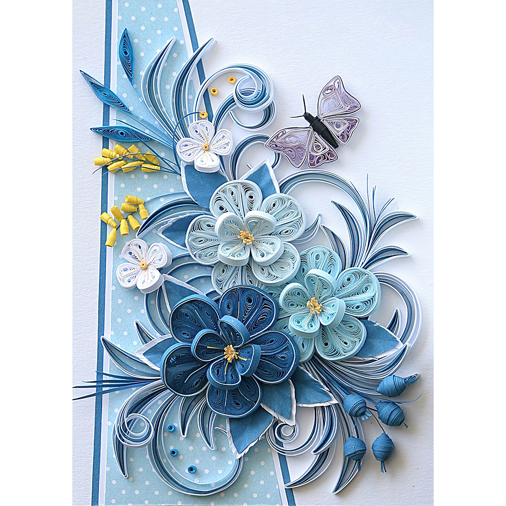 

(Multi-Size) Flower Quilling Paper - Round/Square Drill Diamond Painting - 30*40CM, Round diamond, 501 Original