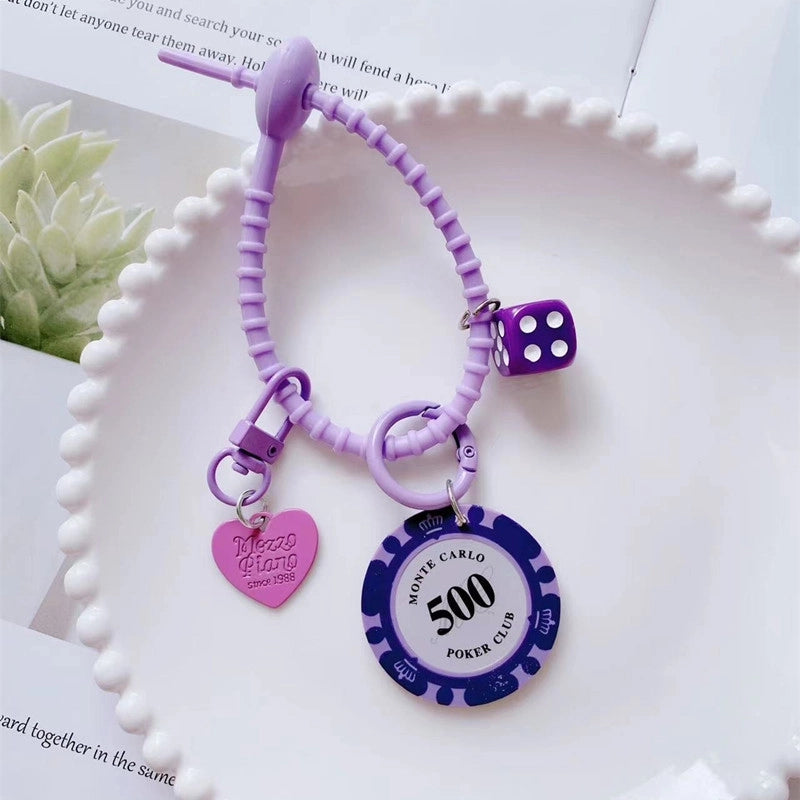 Korean Style Number Metal Unisex Bag Pendant Keychain