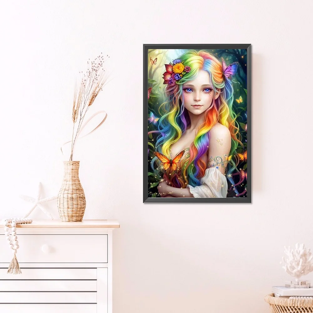 Partial AB Diamond Painting - Full Round Drill - Girl(Canvas|45*65cm)