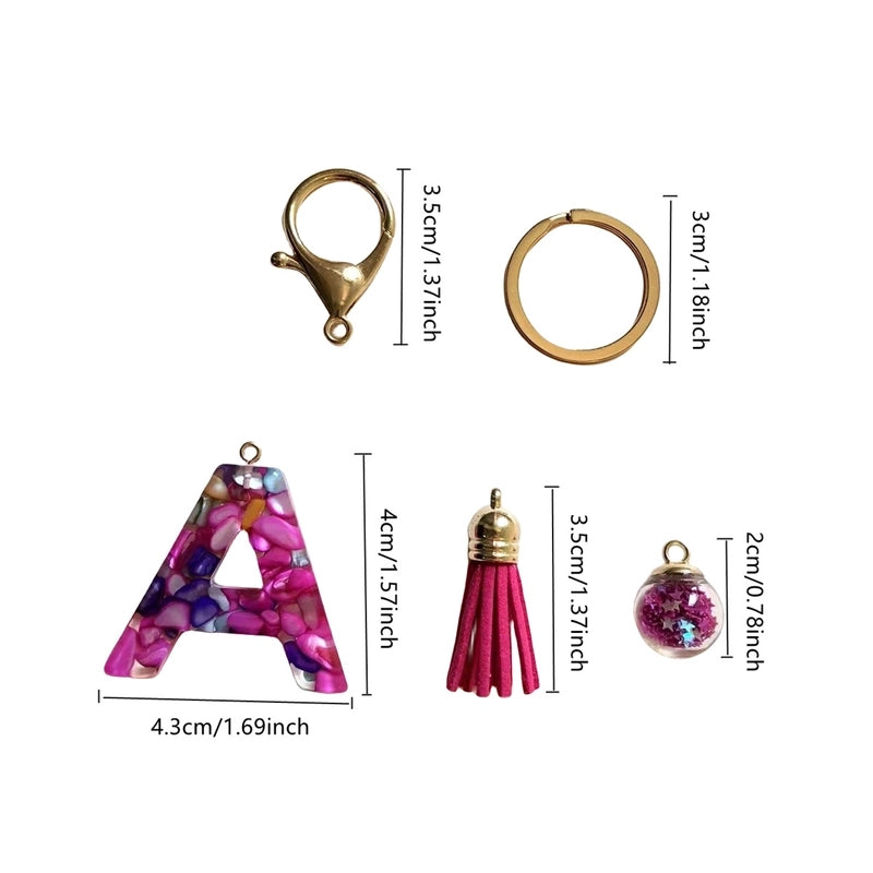 Minimalist Commute Letter Resin Unisex Bag Pendant Keychain