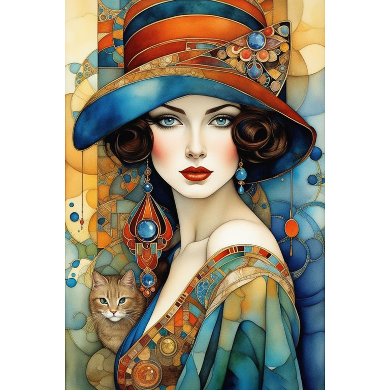 Vintage Girl Full Round Diamond Painting 40 60cm