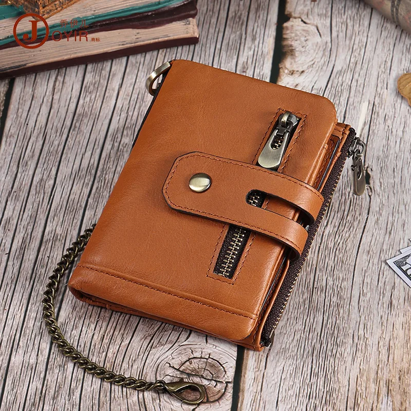 Genuine Leather Men's Wallet Anti-theft Rfid Vintage Style Multi-card Slots Cash Clip Cropped Wallet For Men Men's Wallets & Card Cases