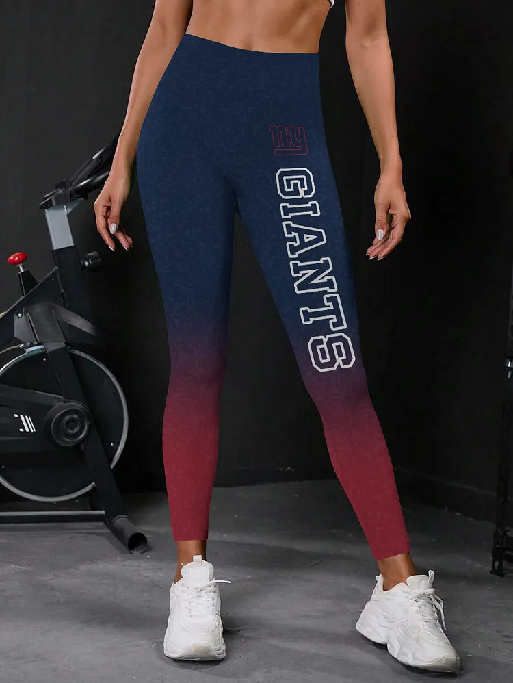 New York Giants High Waist Push Up Printed Leggings