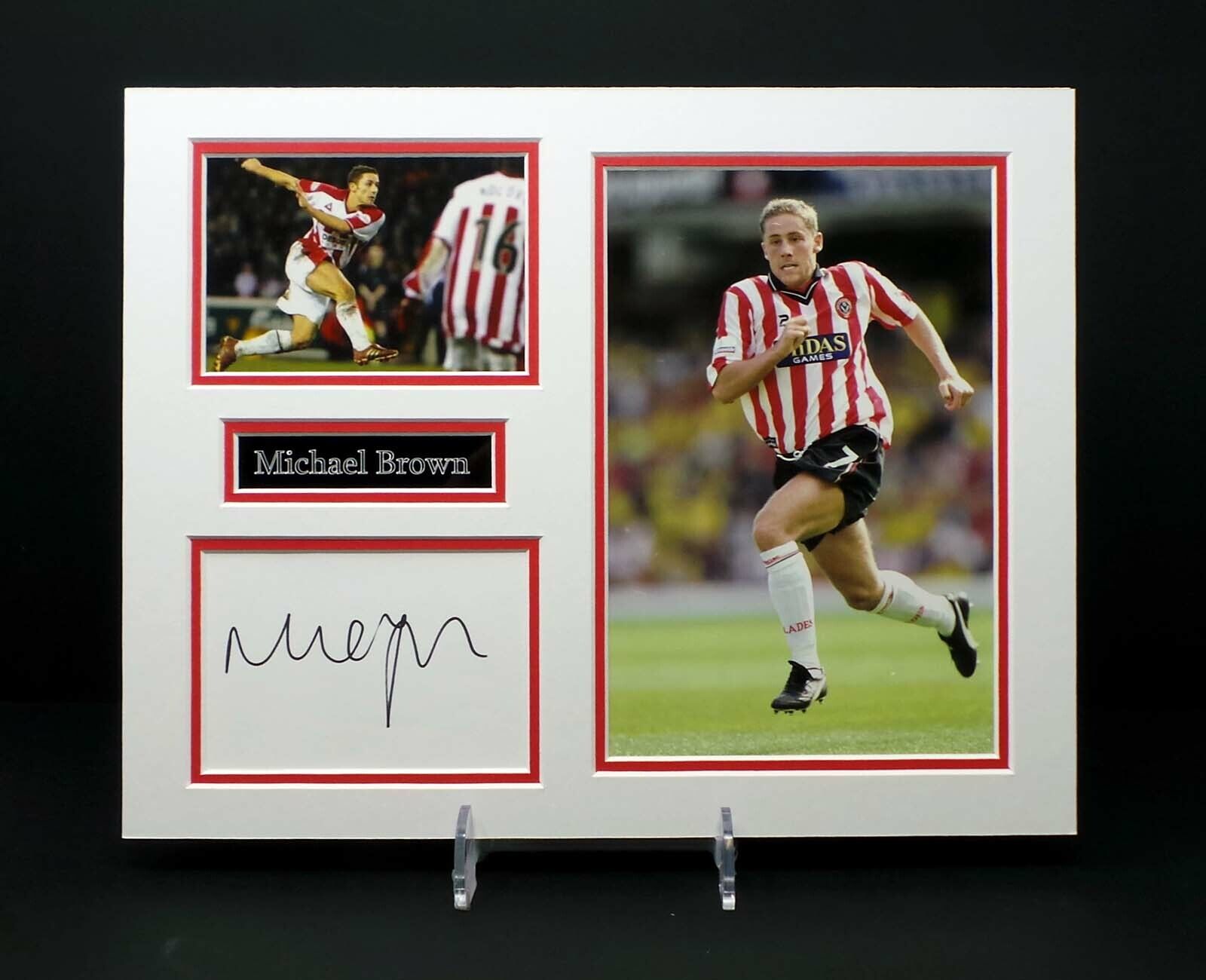 Michael BROWN Signed SUFC Mounted Photo Poster painting Display AFTAL RD COA Sheffield United