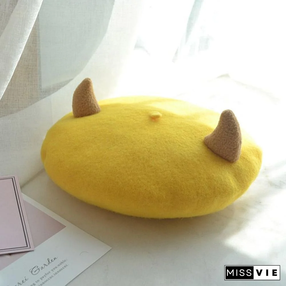 Kawaii Little Devil Horns Beret Hat