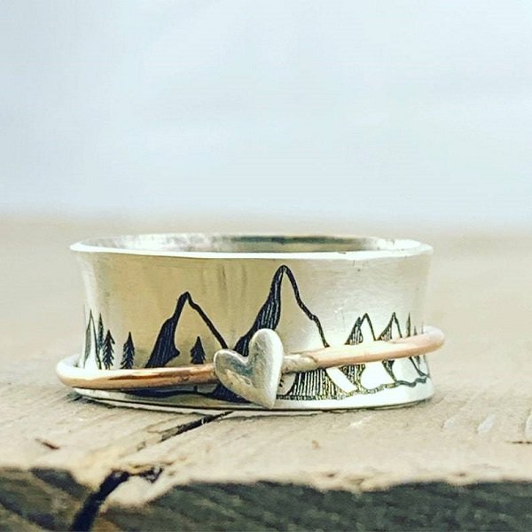 🔥Last Day Promotion 75% OFF💕-Keep Climbing Silver Spinner Ring💝