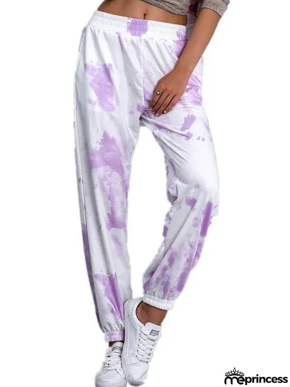 Women Tie-dyed Print Loose Casual Pants for Women