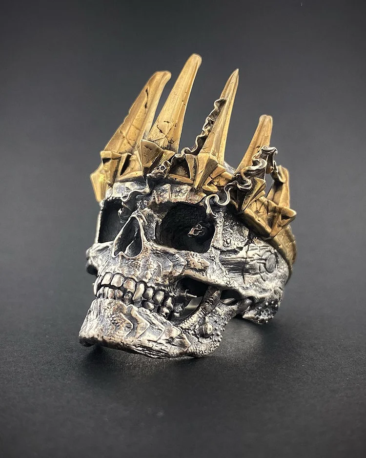 King Crown Death Knights Skull Ring