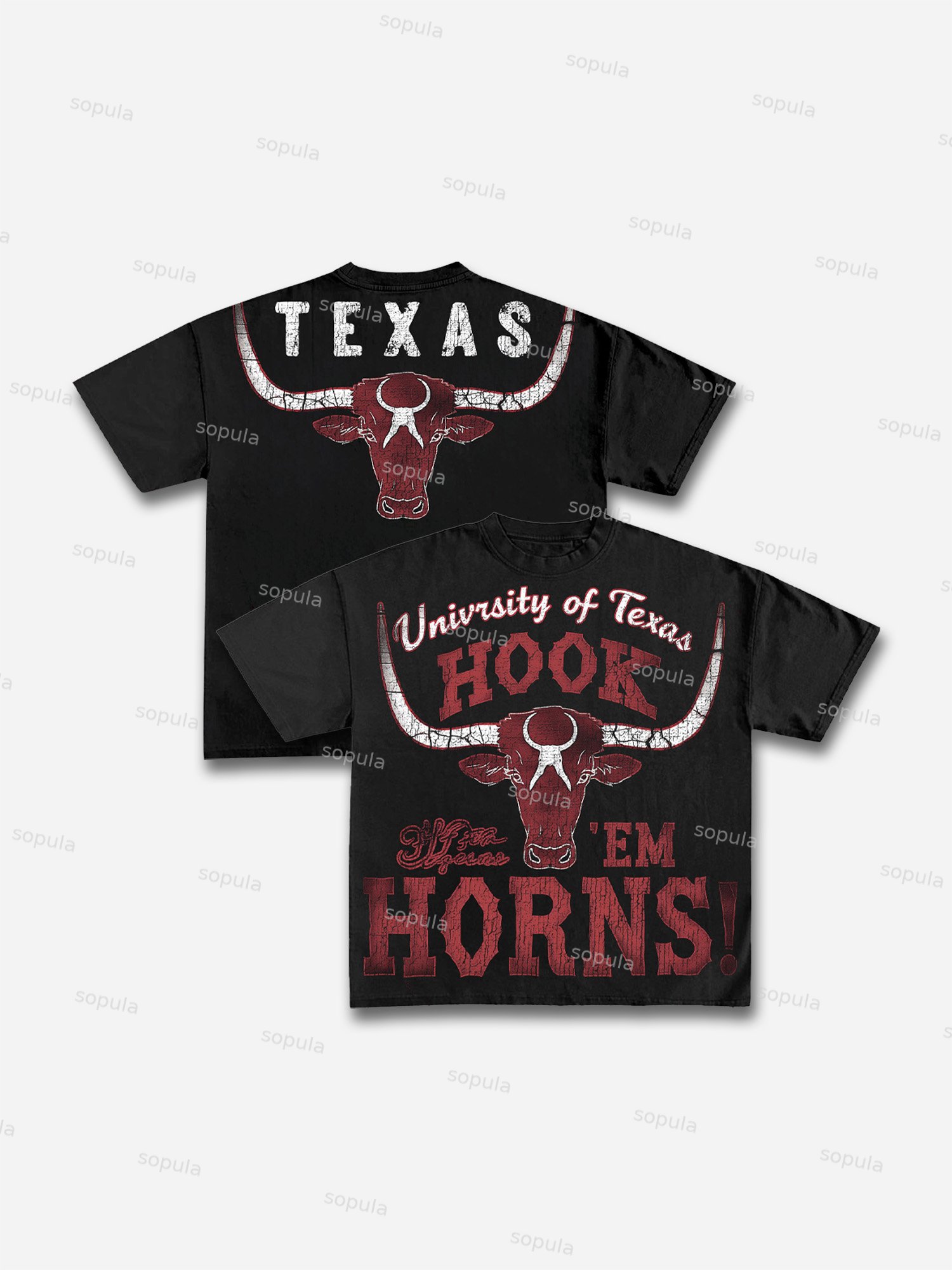 University Of Texas Graphic Cotton T-shirt - Sopula｜Premium Graphic Tees & Graphic Clothing