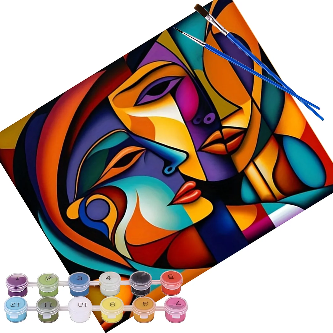 Abstract Figures DIY Paint By Numbers Kit on Canvas 40x50cm Without Frame Paint by Numbers Kits Drawing Paintwork for Beginners Adults Gift Home Wall Decor