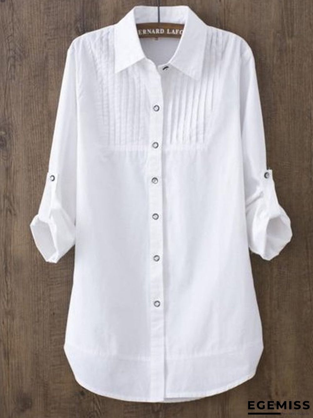 100% Cotton Women White Long-sleeved Slim Blouse Casual Shirts Button Tops | EGEMISS