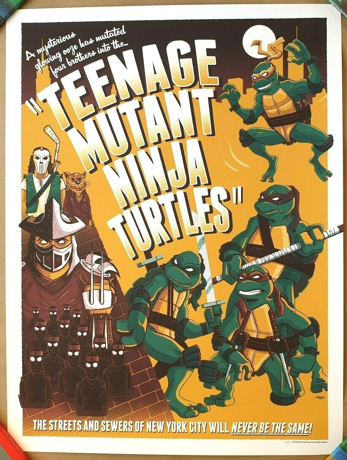 IAN GLAUBINGER - TEENAGE MUTANT NINJA TURTLES Ltd Edition /50 Giclee Poster TMNT