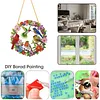 DIY Diamond Painting Kit Garden Wreath Bluebird 9.45x9.45in