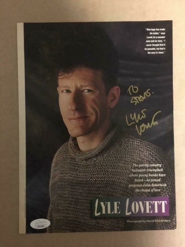 Lyle Lovett Boldly Signed 8x10 1/2 Stunning Magazine Photo Poster painting with JSA Cert.