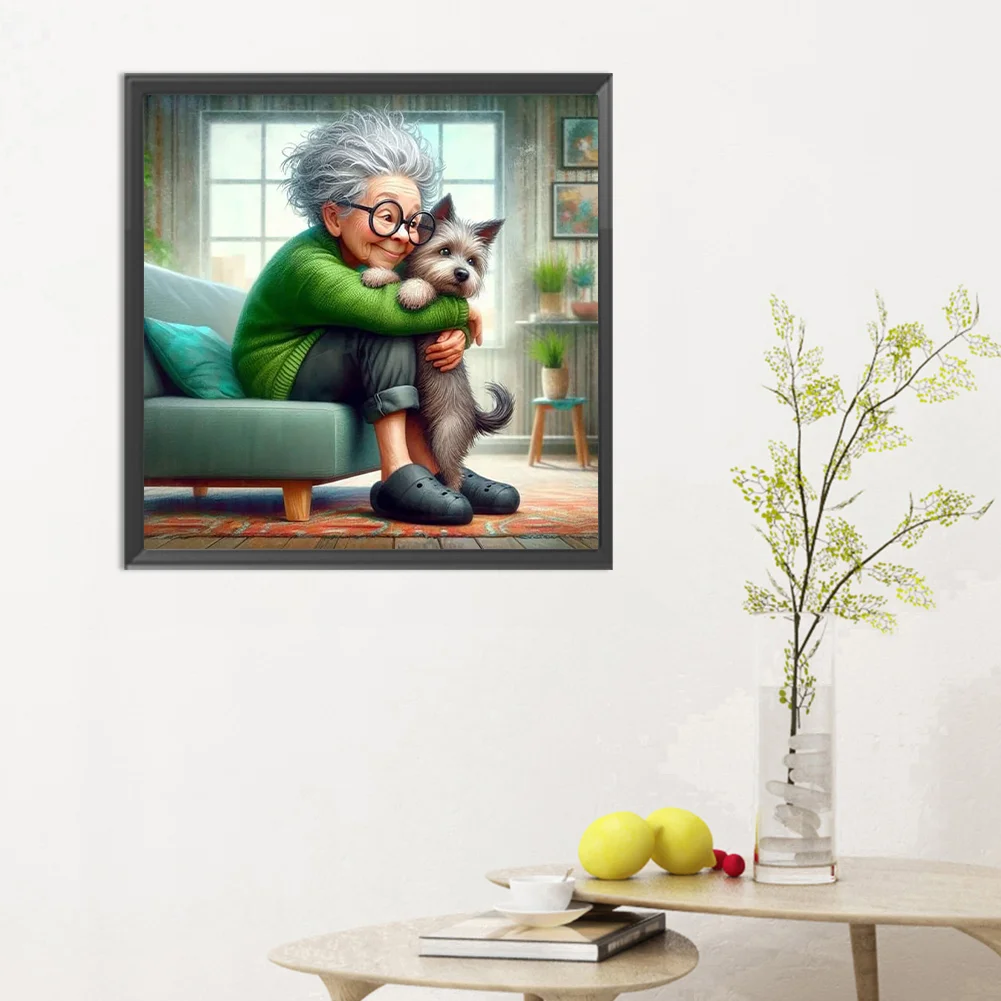 Diamond Painting - Full Round Drill - Grandma Girl(Canvas|30*30cm)
