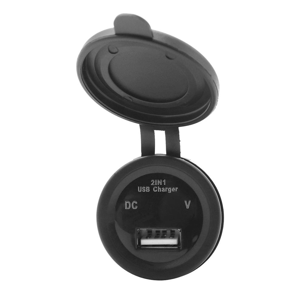 

5V 2.1A USB Charger Power Adapter+ Digital Voltmeter for Car Motorcycle, 501 Original