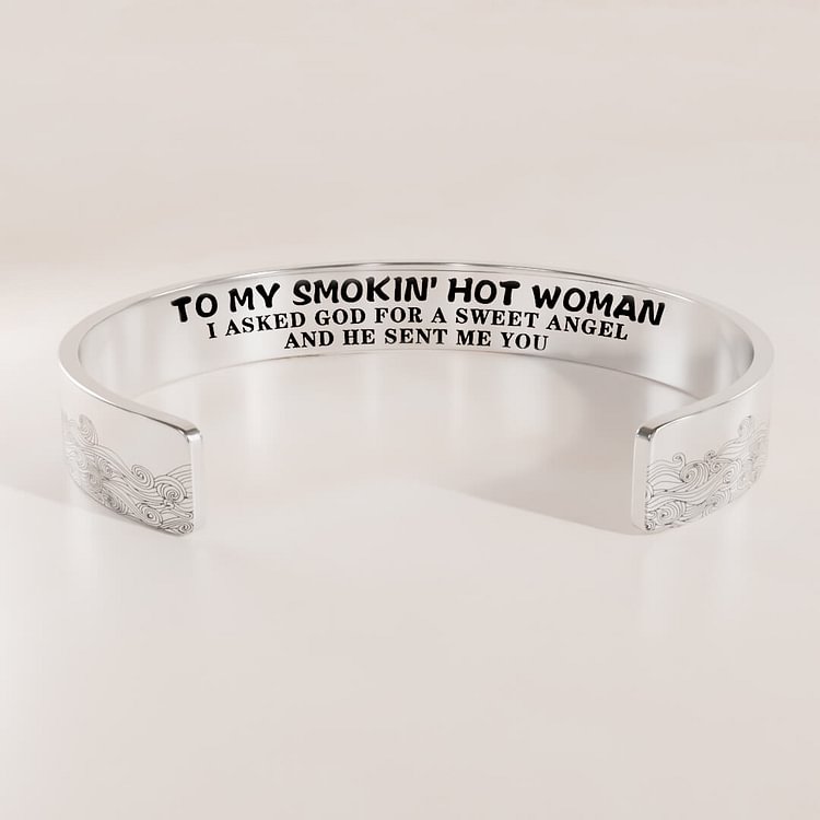 For Love - I Asked God For A Sweet Angel And He Sent Me You Wave Cuff Bracelet