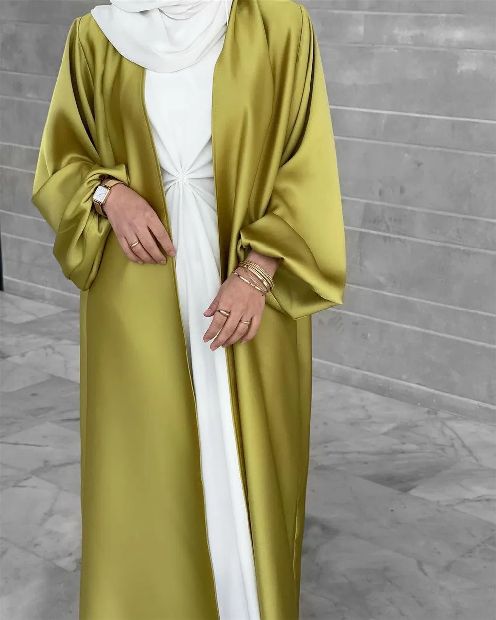 Brownm Sleeve Basic Model Cardigan Summer Colorful Elegant Dress