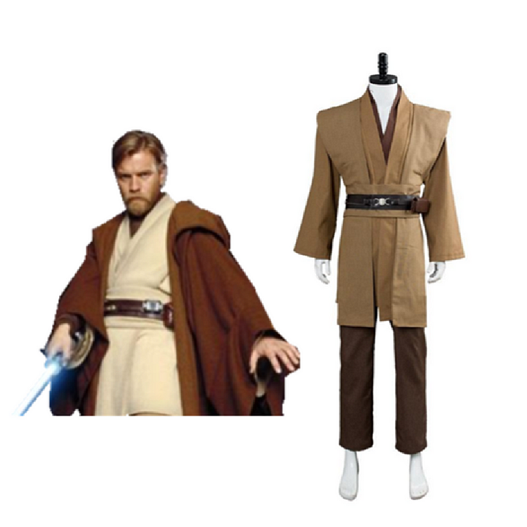 Star Wars Kenobi Jedi TUNIC Cosplay Costume Brown Version No Cloak Halloween Carnival Suit
