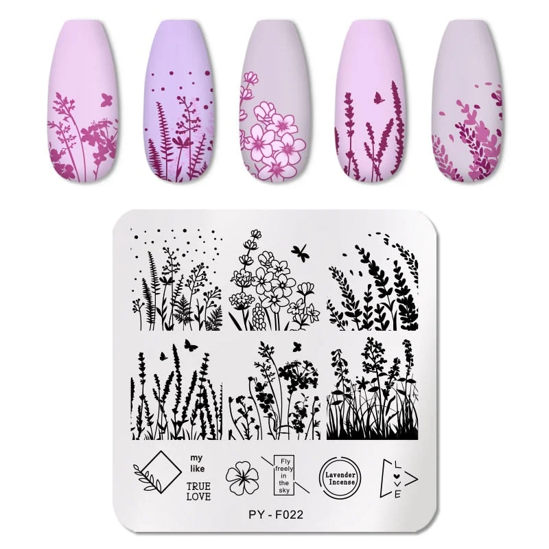 PICT YOU Square Lace Series Nail Stamping Plates Stencil Stainless Steel Tools Nail Art Stamp Design for DIY Image Plate-Nail Inspo