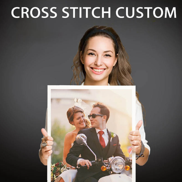 Photo Custom Personalised Cross Stitch Kits New Method(👇Upload photo-choose proper size-payment)