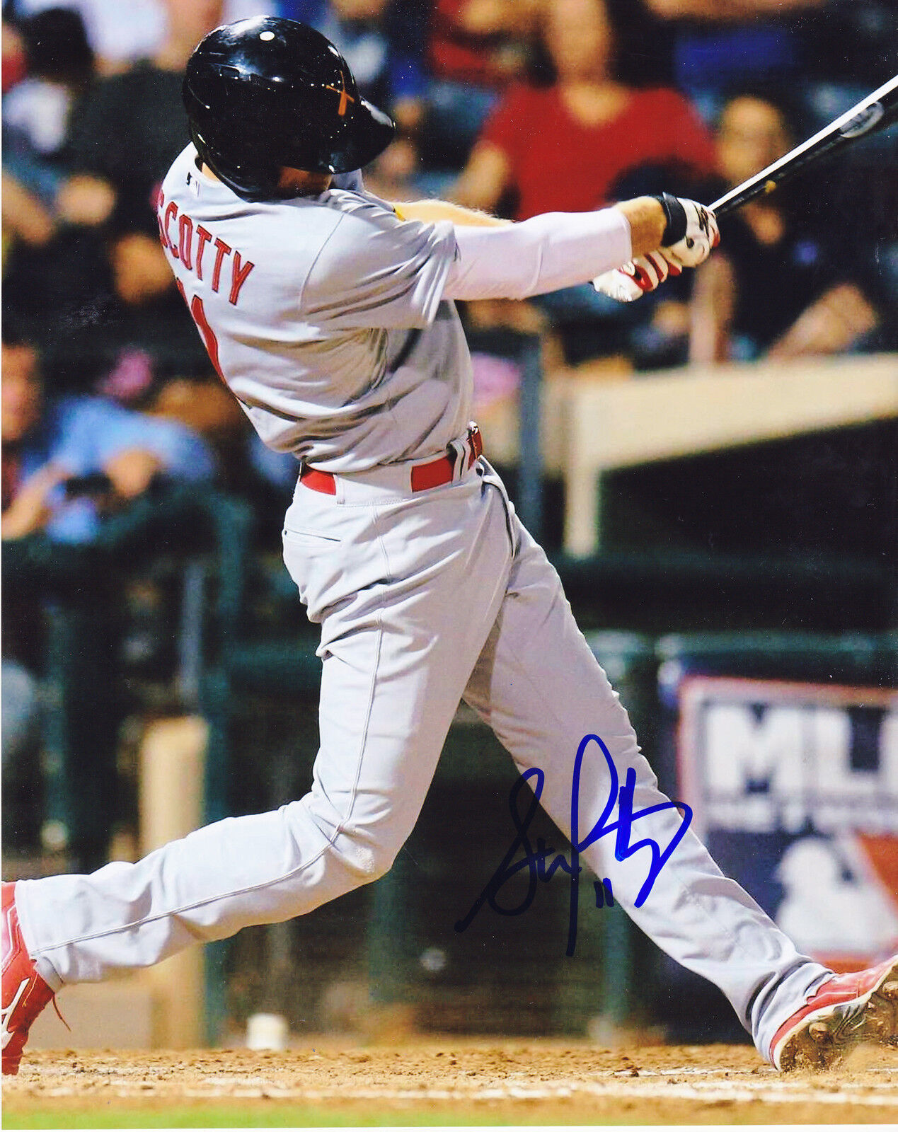 STEPHEN PISCOTTY ST. LOUIS CARDINALS ACTION SIGNED 8x10