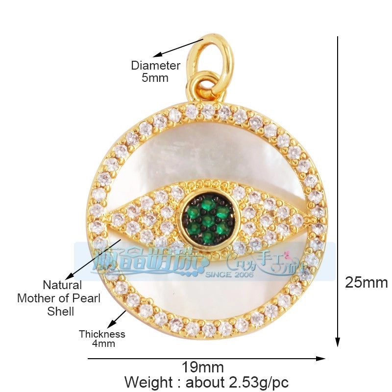 1 Piece Copper Zircon Devil’s Eye Pendant Jewelry Accessories