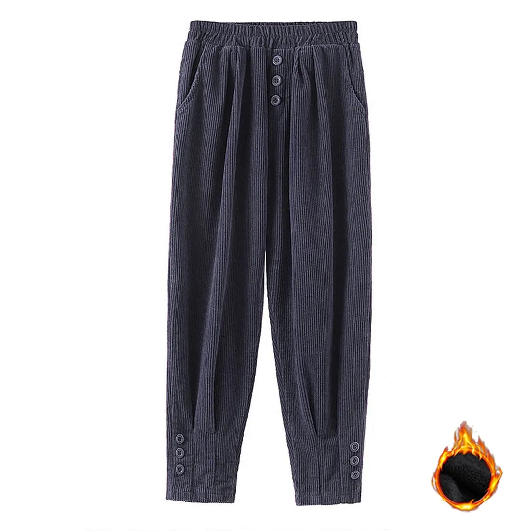 Pants Women Solid Harem Button New Arrival Corduroy Fashionable Ulzzang BF Large Size 4XL Beam Feet Pant Womens Casual Hot Daily