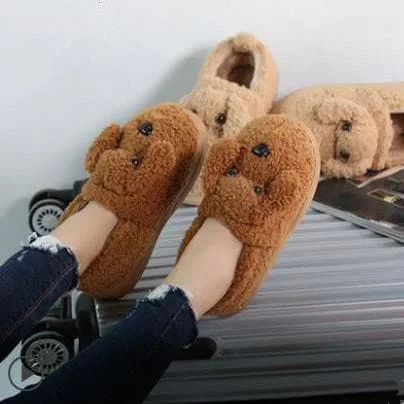 5 Colors Kawaii Fluffy Dog Couple Shoes SP1811651