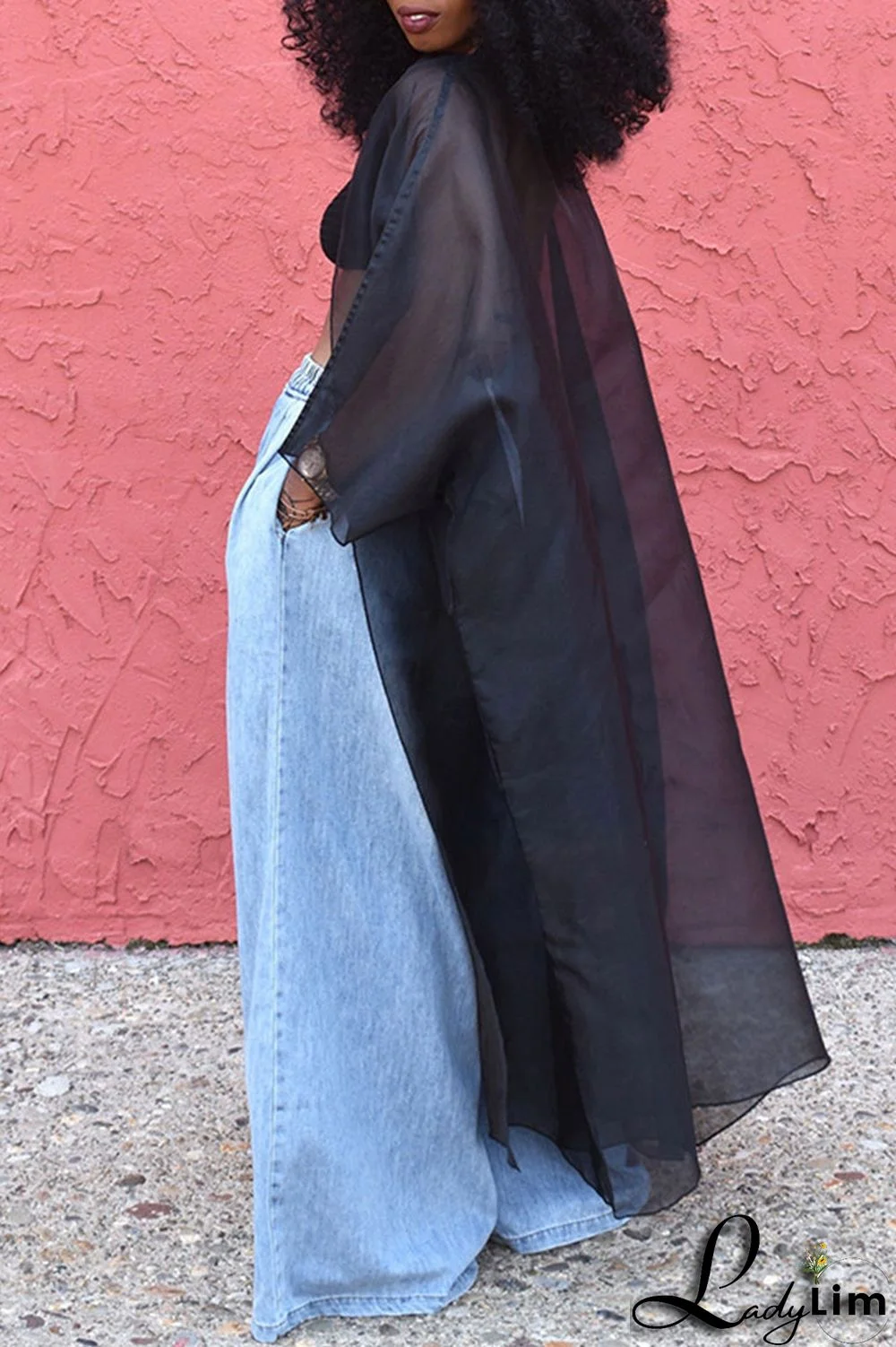 Black Casual Solid Patchwork Outerwear