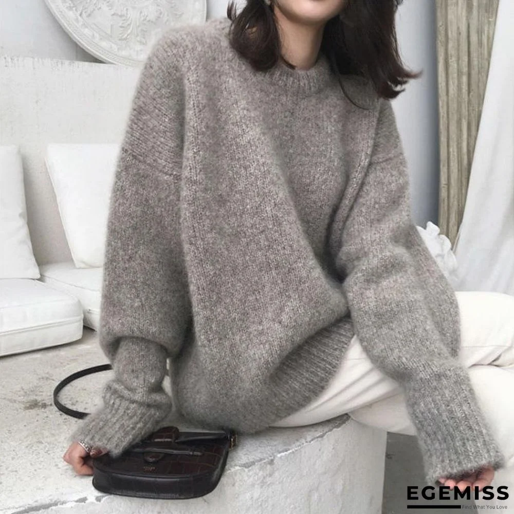 Casual Shift Plain Knitted Sweater | EGEMISS