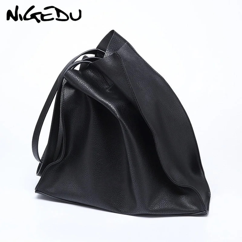 Designer women handbag Large capacity Black shopping bags Quality PU leather Women's big Totes Casual female Shoulder bags bolsa