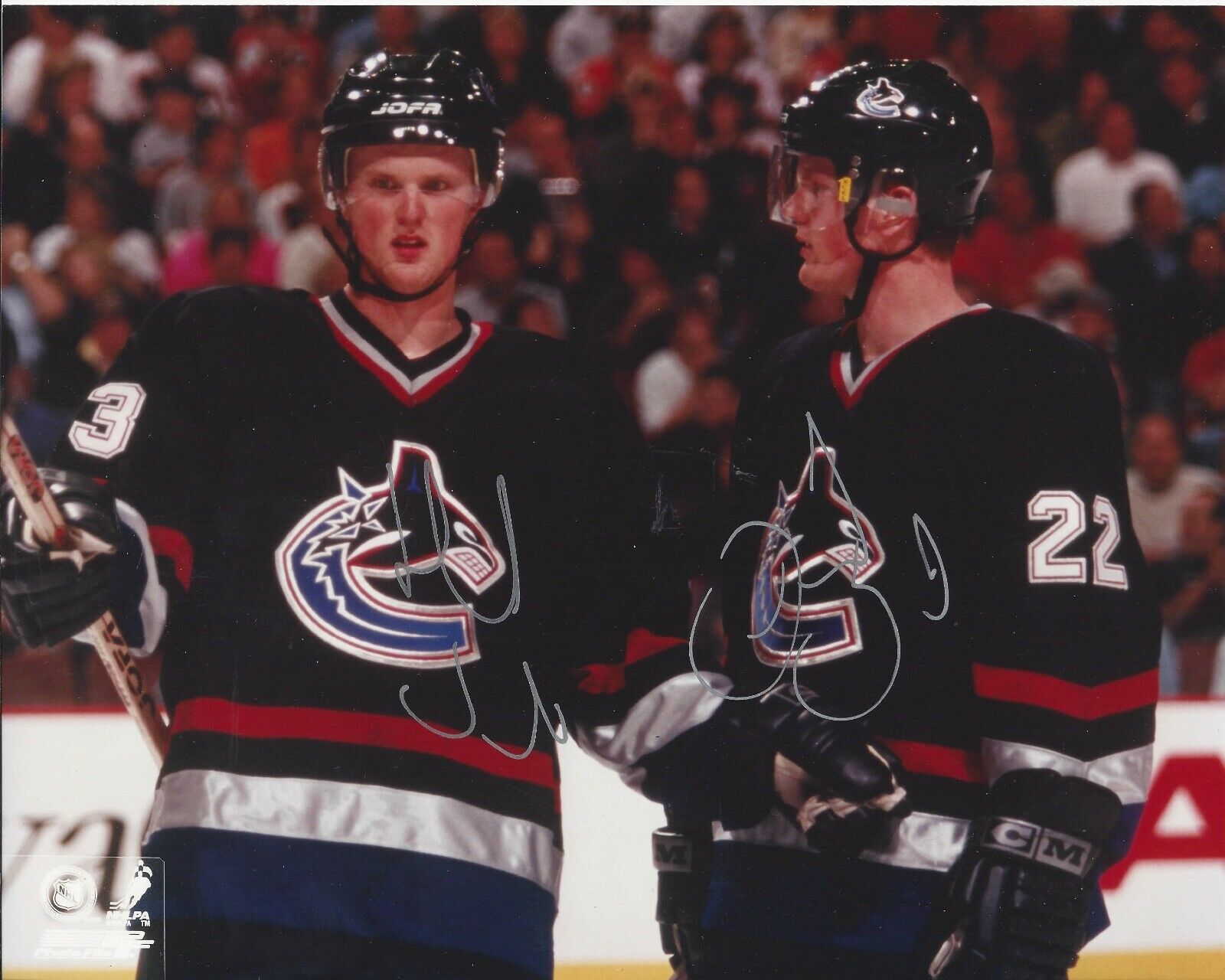 Henrik Daniel Sedin Dual Autographed 8x10 Vancouver CanucksA856