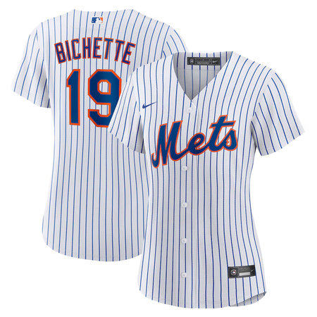 Women's New York Mets #19 Bo Bichette Nike White Home Replica Jersey BPTV