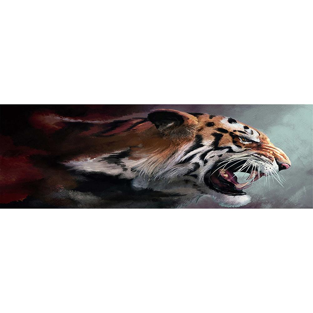 

80*30CM - Round Drill Diamond Painting - Fierce Tiger, 501 Original