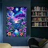 For&ecirc;t de nuit-peinture au diamant rond-50 * 70cm-grande taille