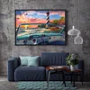 Diamond Painting-DIY Full Round Drill Sea Car Lighthouse