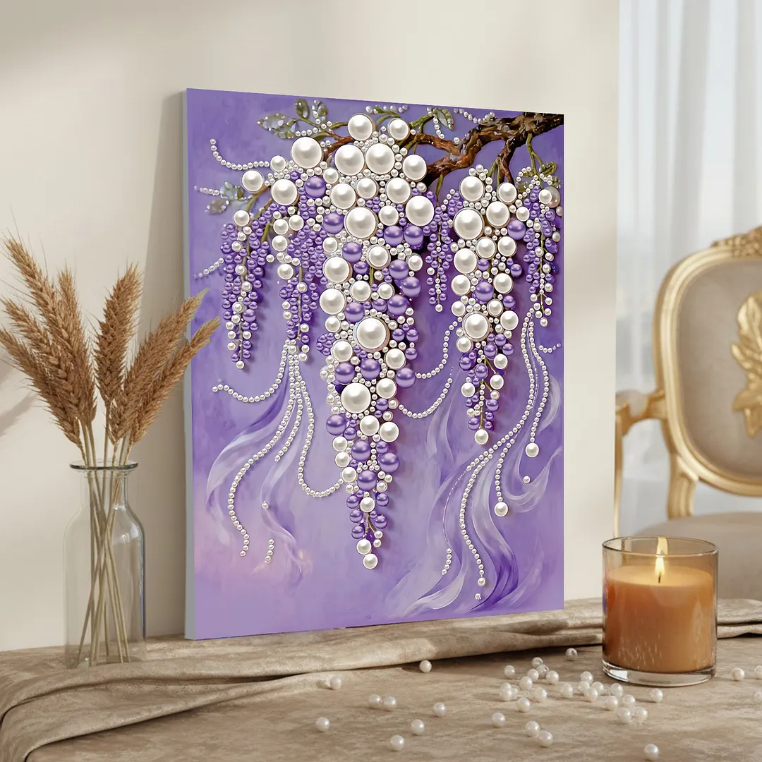 Grape Framed DIY Pearl Painting Kit for Adults 40x50cm