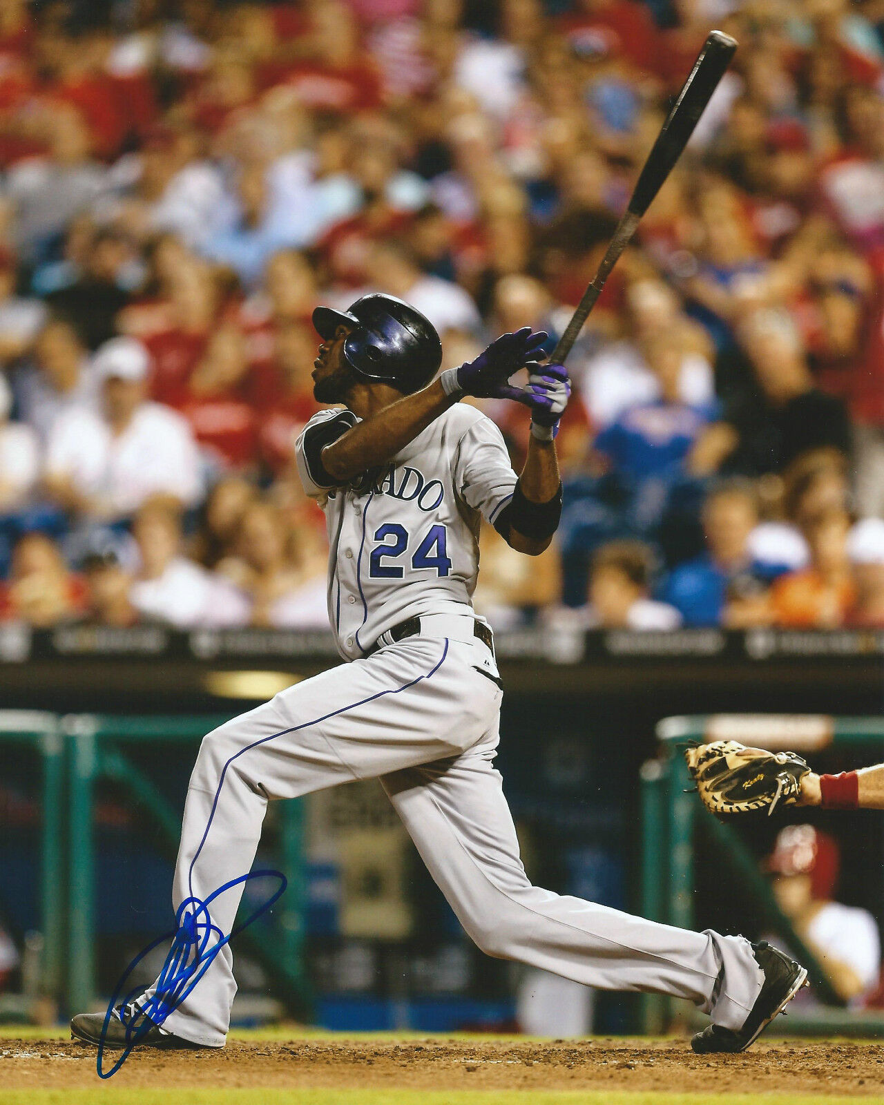 **GFA Colorado Rockies *DEXTER FOWLER* Signed 8x10 Photo Poster painting D1 COA**