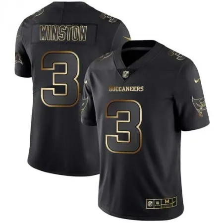 Men's Tampa Bay Buccaneers #3 Jameis Winston 2019 Black Gold Edition Stitched NFL Jersey ZTGE