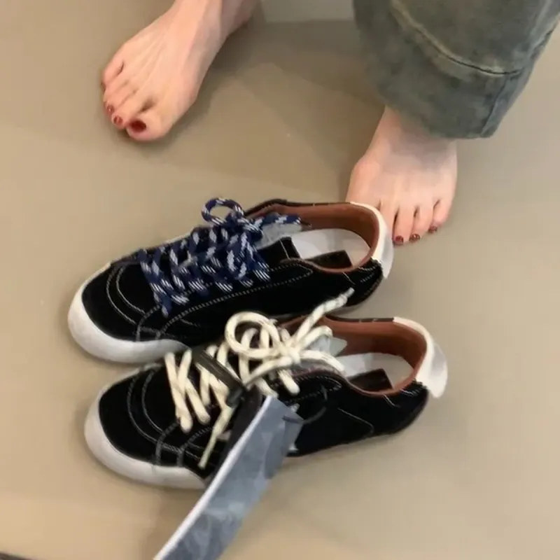 Churchf Churchf New Fashion Old Style Laceded Moral Shoes Women Retro Star Small Dirty Shoes College Style Sports Shoes