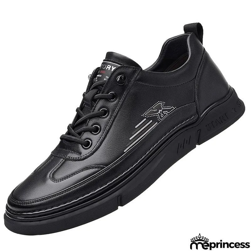 Fashion Hand Stitch Lace Up Genuine Leather Men Shoes