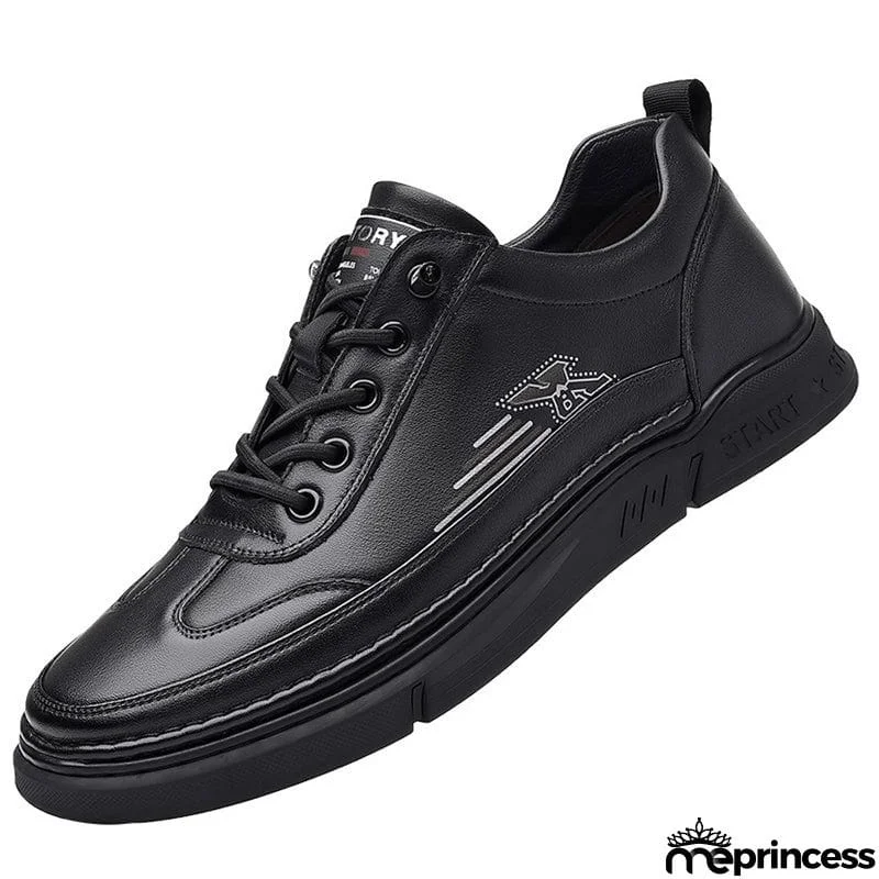 Fashion Hand Stitch Lace Up Genuine Leather Men Shoes