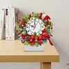 Diamond Painting Acrylic Christmas Cardinal Clock for Home Office