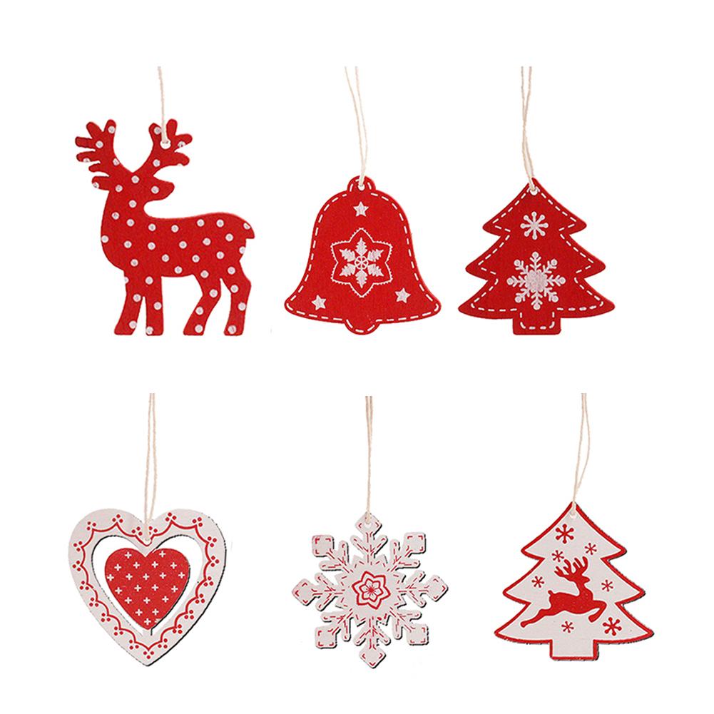 

10/100pcs Wooden DIY Craft Christmas Tree Ornaments New Year Decor for Home, Christmas bell, 501 Original