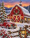 Snowy Barn-Diamond Painting Pearl Art Kit(30X40cm)