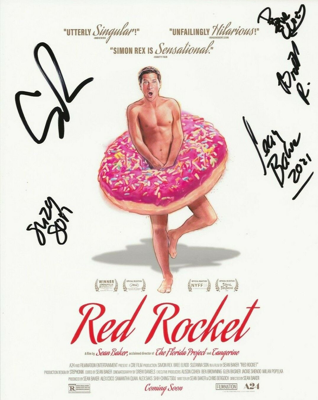 Red Rocket cast REAL SIGNED Movie Promo Photo Poster painting #2 COA Autographed Simon Rex +4