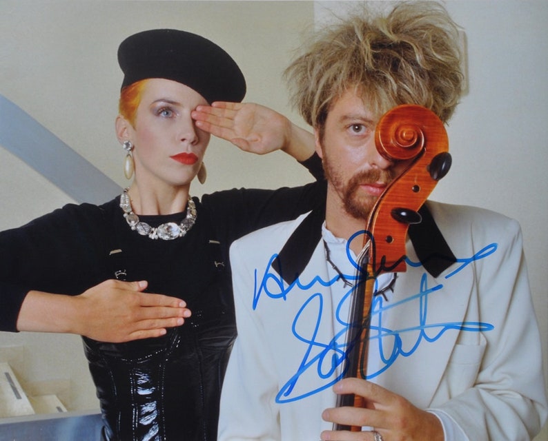 THE EURYTHMICS x2 Annie Lennox & Dave Stewart 8x10 wCOA