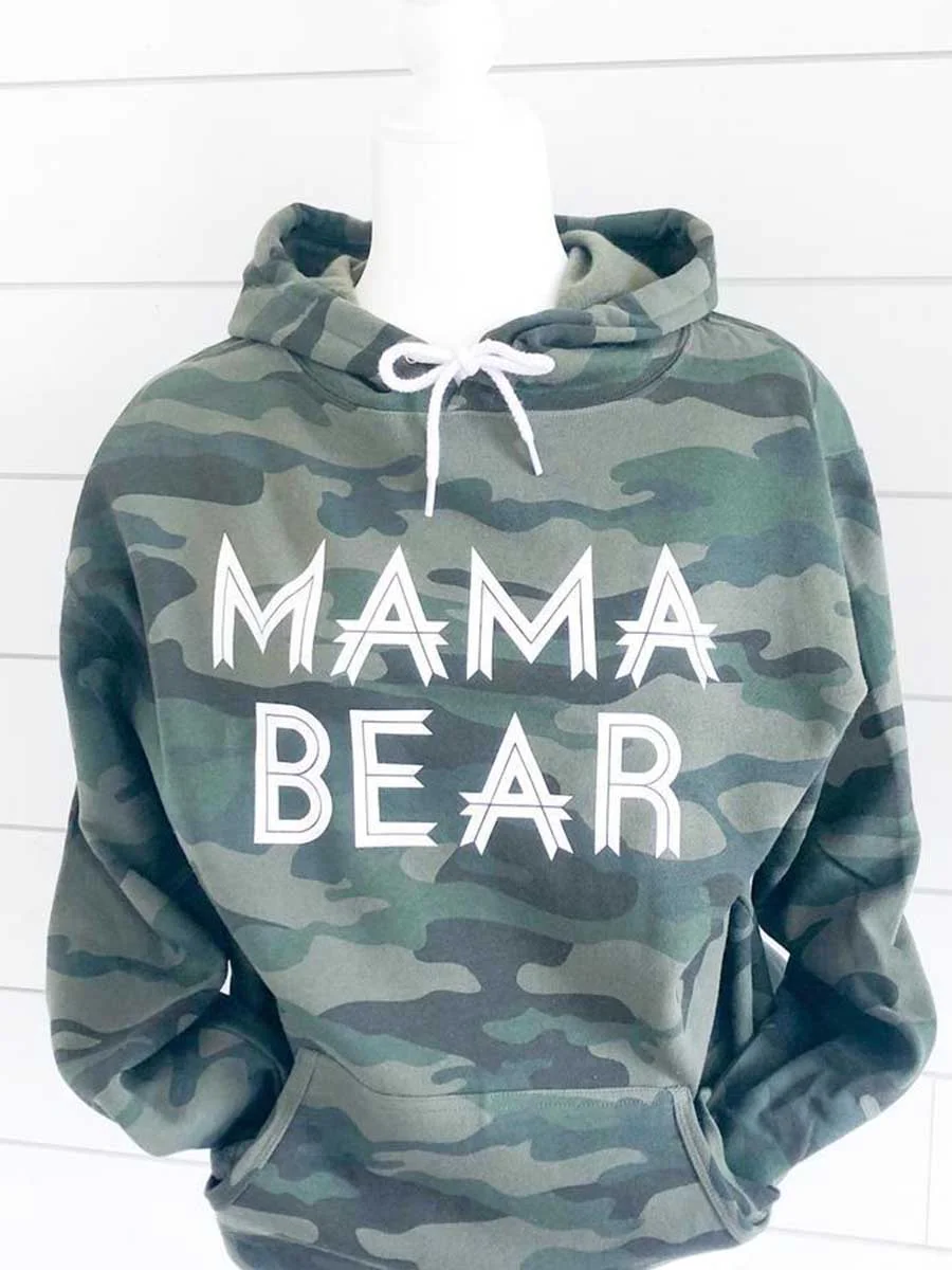 Mama Bear Kangaroo Pocket Camo Hoodies