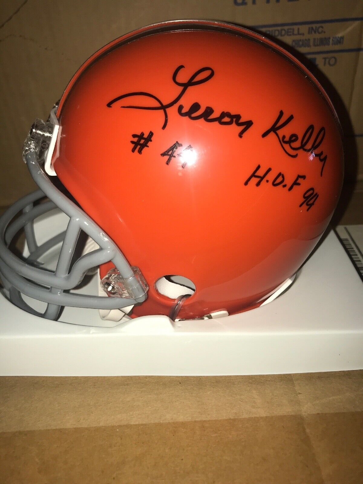 Leroy Kelly autographed Mini Helmet Cleveland Browns HOF 1994 A65